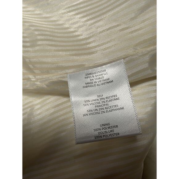 Veronica Beard 'Bennett' White Twill-Linen Vest Size 4 - NWT - Picture 5 of 5